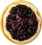 Blueberry-topped cinnamon roll